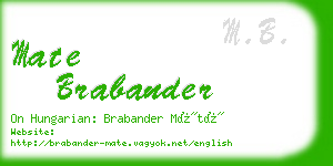 mate brabander business card